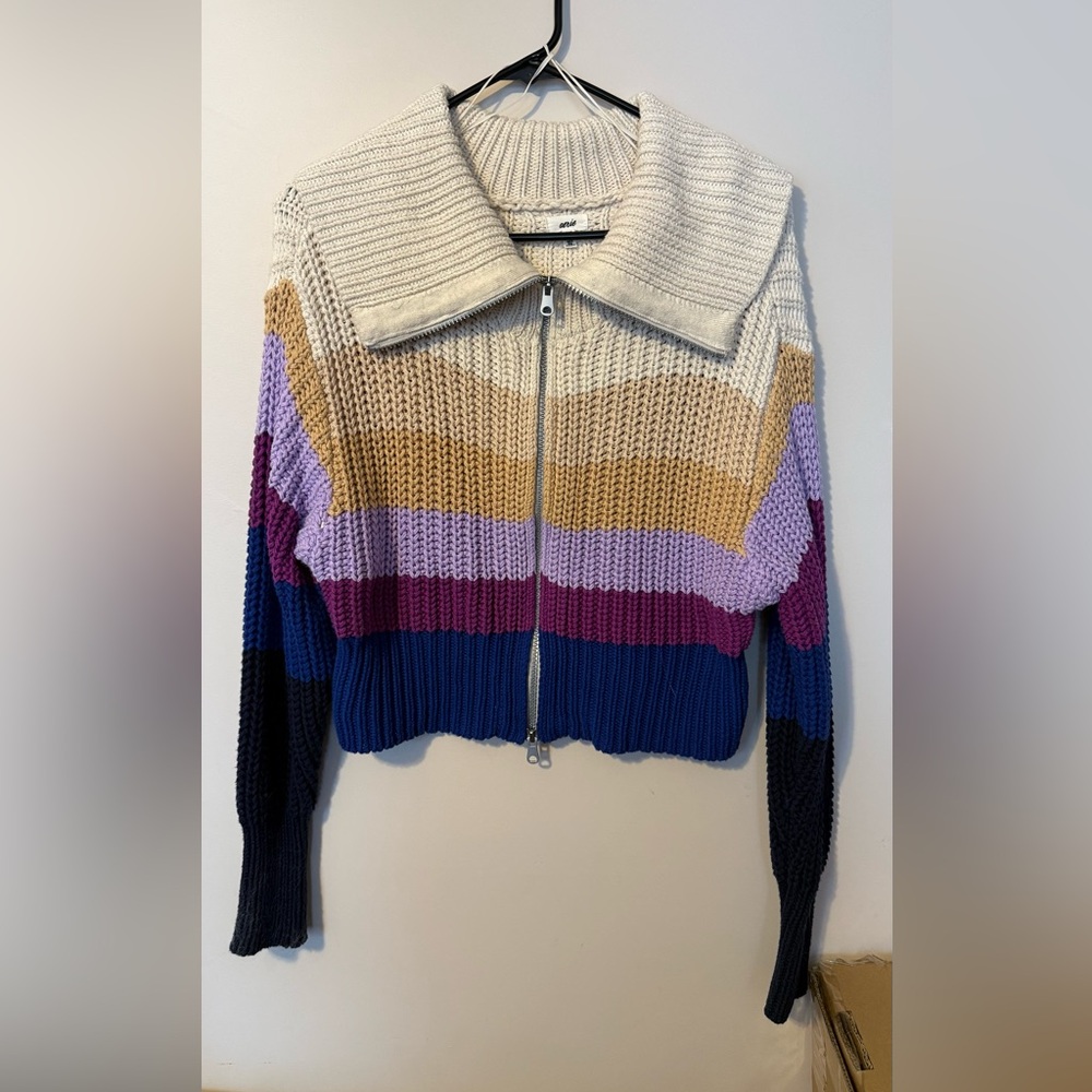 Aerie Colorful Striped Women's Zipper Sweater